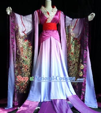 Asian Chinese Peacock Queen Costumes Complete Set