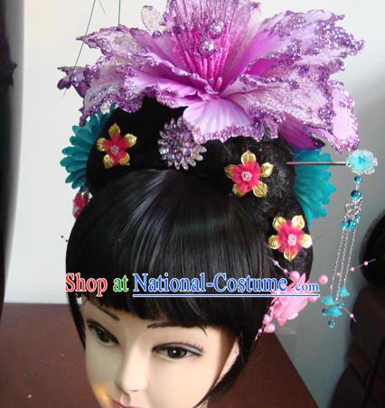 Chinese Opera Peking Opera Cantonese Opera Hairstyles Fascinators Fascinator Wholesale Jewelry Hair Pieces and Black Wigs