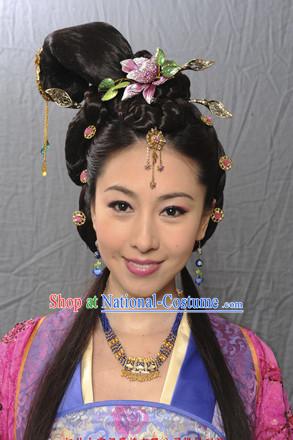 Chinese Ancient Fairy Black Wigs Hairstyles and Hair Decorations