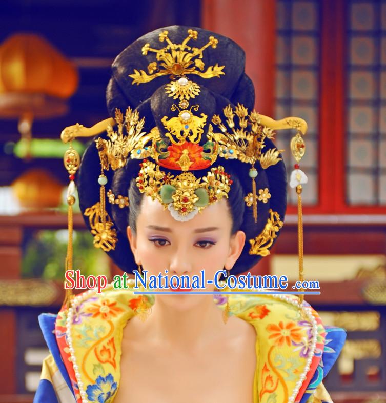 Chinese Tang Dynasty Imperial Queen Princess Hair Accessorise Fascinator Headpieces Hair Sticks Hairpins Hair Clips Hair Ornaments for Women