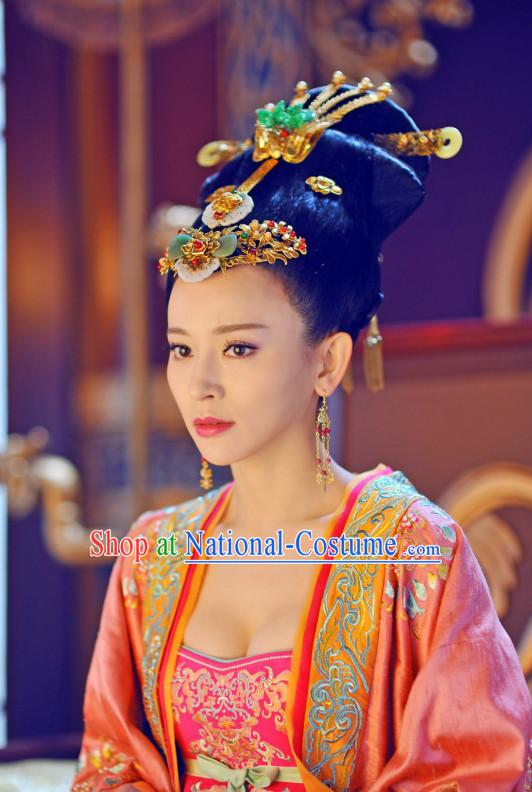 Chinese Tang Dynasty Imperial Queen Princess Hair Accessorise Fascinator Headpieces Hair Sticks Hairpins Hair Clips Hair Ornaments for Women