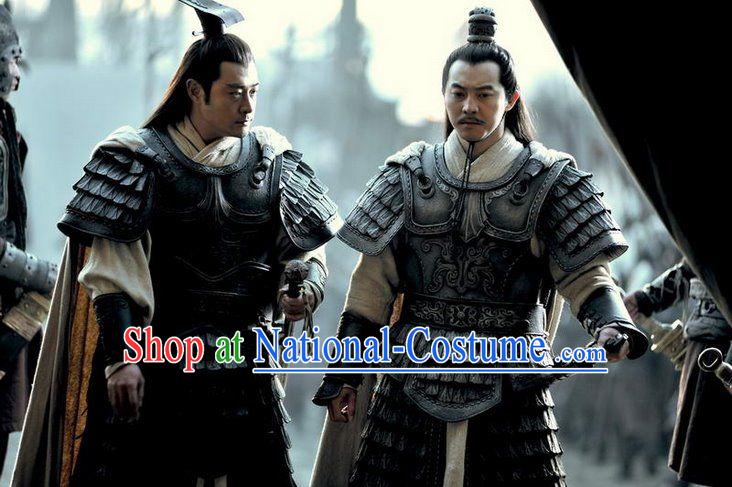 Chinese Han Dynasty Distinguished Military General Han Xin Costumes Dresses Clothing Clothes Garment Outfits Suits Complete Set for Men