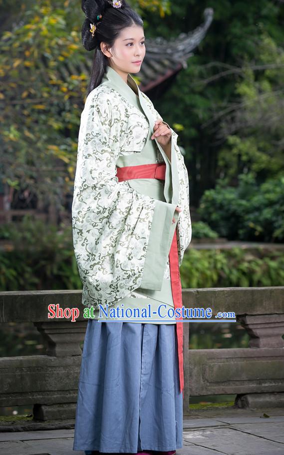 Chinese Costume Chinese Costumes Hanfu Han Fu Ancient China Clothing Dress Garment Suit and Headpieces Complete Set for Women