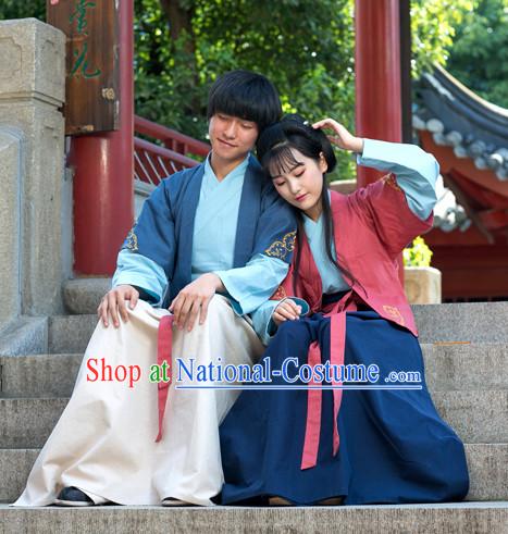 Chinese Couple Costume Chinese Costumes Hanfu Han Dynasty Ancient China Clothing Dress Garment Suits Complete Set for Men and Women