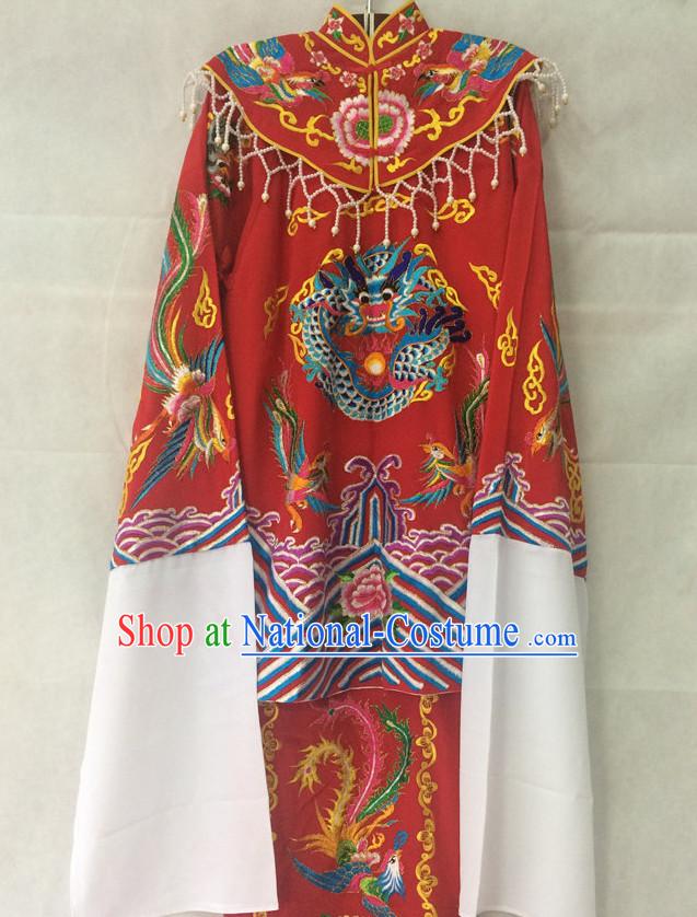 Chinese Opera Brides Phoenix Embroidered Wedding Costumes Complete Set