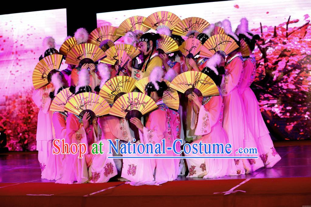 Chinese Folk Classical Dance Costumes and Headwear Complete Set for Women