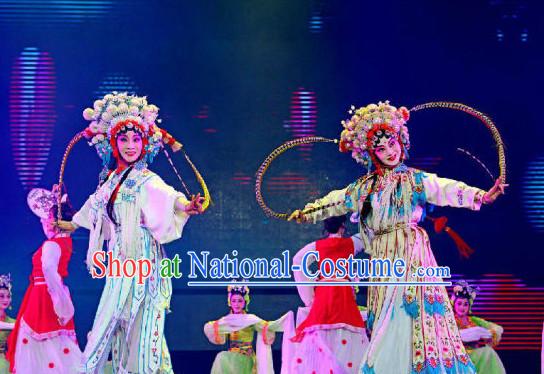 Chinese Peking Opera Classical Folk Dance Costumes Complete Set for Women