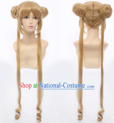 Ancient Asian Chinese Japenese Korean Knight Cosplay Long Wigs Classic Lace Front Toupee Hair Extensions Wig