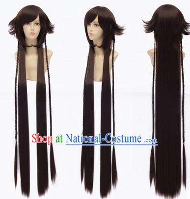 Ancient Asian Chinese Japenese Korean Knight Cosplay Long Wigs Classic Wig