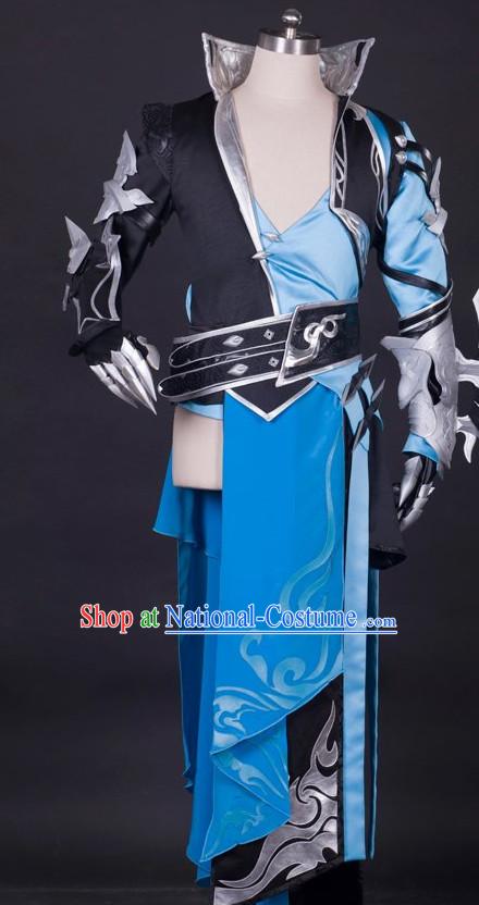 Ancient Chinese Knight Fighter Cosplay Costumes Complete Set for Men