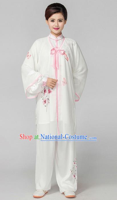 Top Embroidered Tai Chi Chuan Uniform Taekwondo Karate Outfit Aikido Wing Chun Kungfu Wing Tsun Boys Martial Arts Supplies Clothing and Mantle