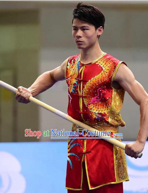 Top Wushu Competition Suits Tourament Qigong Kung Fu Training Karate Clothes Shaolin Outfit Martial Arts Uniform for Men Women Girls Boys Kids Adults