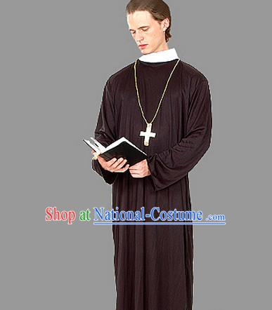 Ancient Father Priest Kids Adults Halloween Costume for Men and Boys