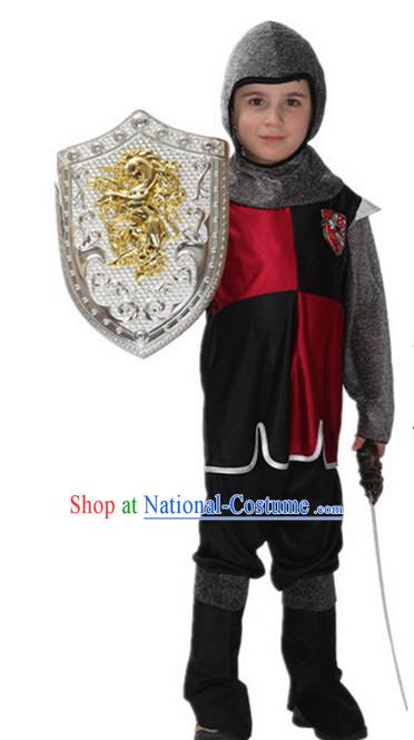 Ancient English Knight Kids Adults Halloween Costume for Men and Boys