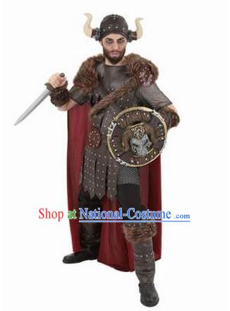 Ancient Medieval Costumes Viking Warrior Costume for Men Boys Kids Adults