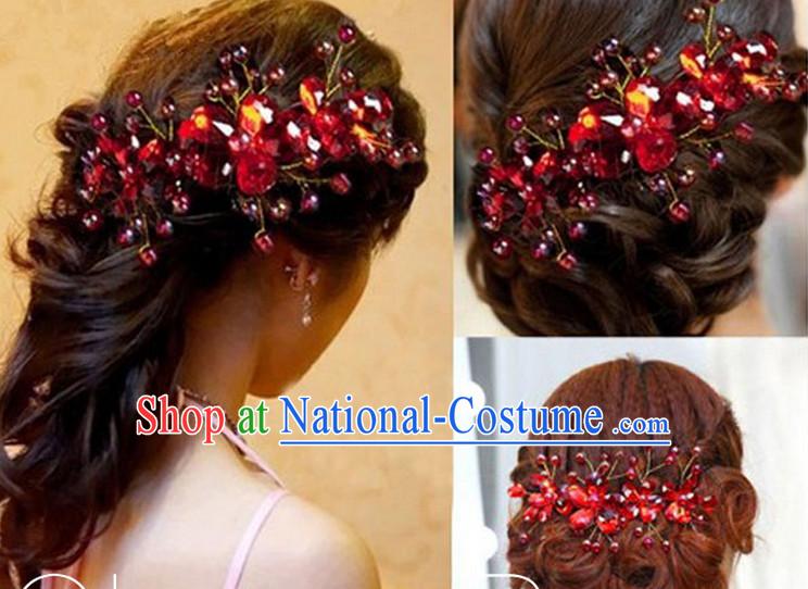 Chinese Wedding Hair Accessories Hair Jewelry Fascinators Headbands Hair Clips Bands Bridal Comb Pieces Barrettes