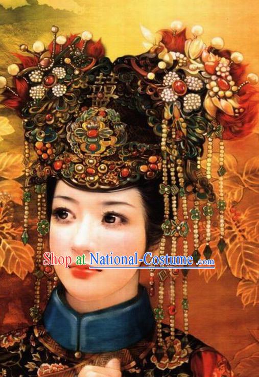 Chinese Princess Wedding Hair Accessories Hair Jewelry Fascinators Headbands Hair Clips Bands Bridal Comb Pieces Barrettes