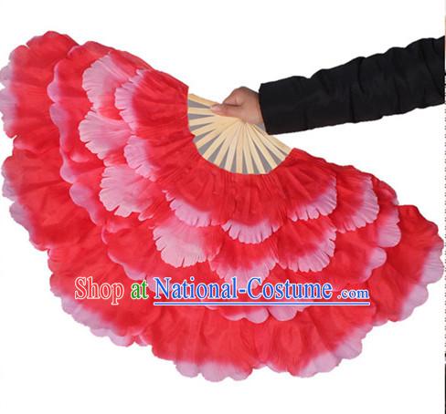 Traditional Red Peony Flower Dance Hands Fan Hand Fan Stage Performance Parade Korean Japanese Chinese Fan