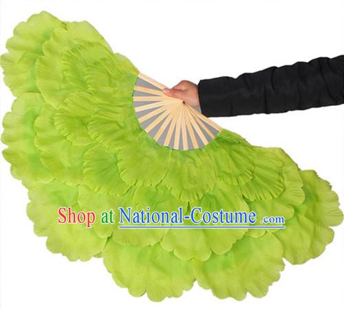 Traditional Green Peony Flower Dance Hands Fan Hand Fan Stage Performance Parade Korean Japanese Chinese Fan