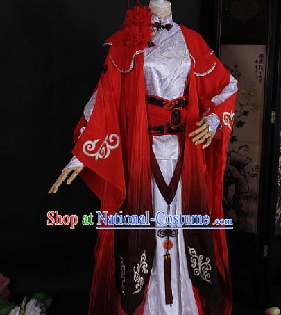 Chinese Classic Red Garment Dress Costumes Japanese Korean Asian King Clothing Costume Dress Adults Cosplay for Women