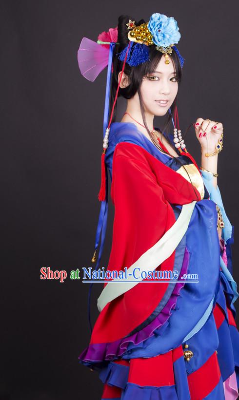 Chinese Classic Hanfu Garment Dress Costumes Japanese Korean Asian King Clothing Costume Dress Adults Cosplay