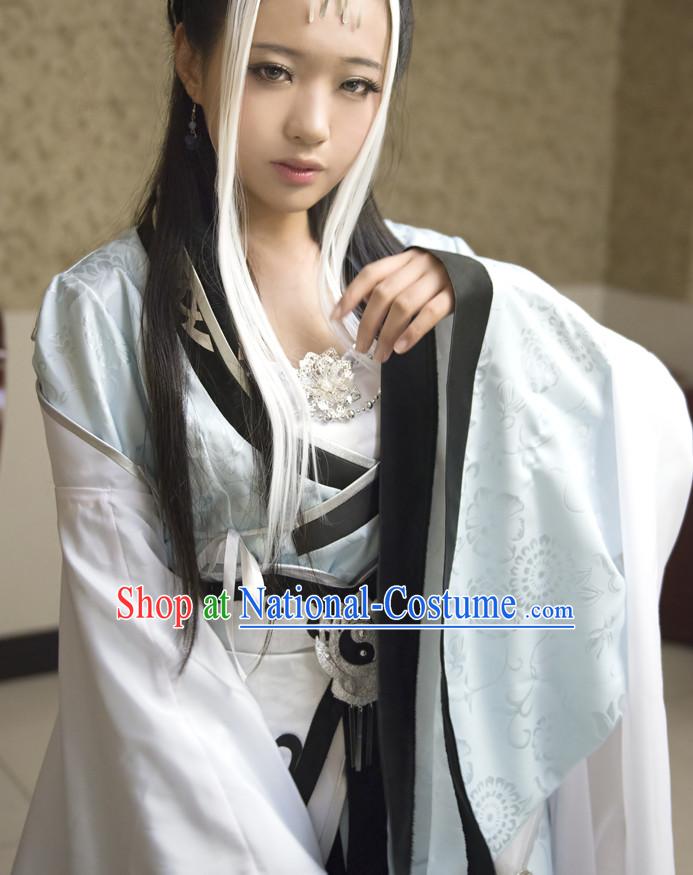 Chinese Ancient Female Taoist Nun Costume Garment Dress Costumes Dress Adults Cosplay Japanese Korean Asian King Clothing for Women