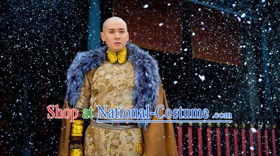 Asian Qing Dynasty Emperor Costumes Complete Set for Men