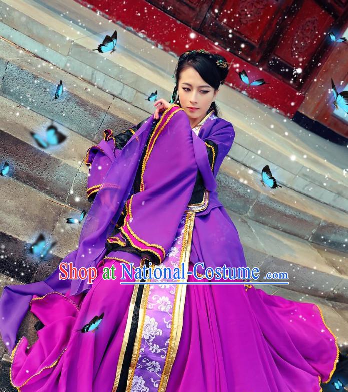 Asian Purple Queen Costumes Complete Set