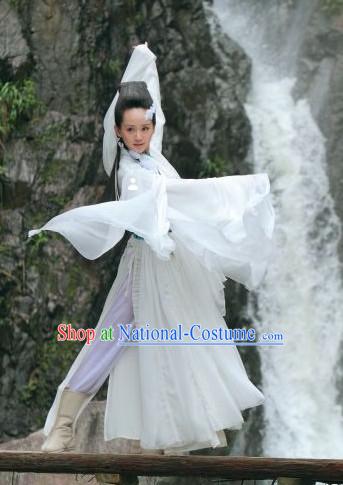 Chinese Classical Dancing Costume and Hair Accessories for Women or Girls