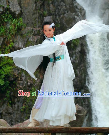 Chinese Classical Dancing Costume and Hair Accessories for Women or Girls