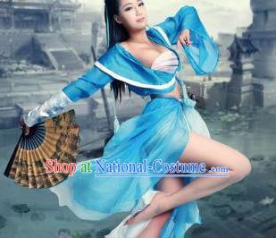 Asian Style Blue Sexy Costumes