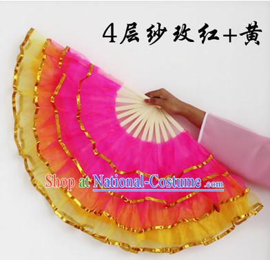 Four Layers Chinese Gauze Dance Fan