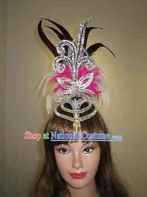 Profesional Stage Performance Feather Hat