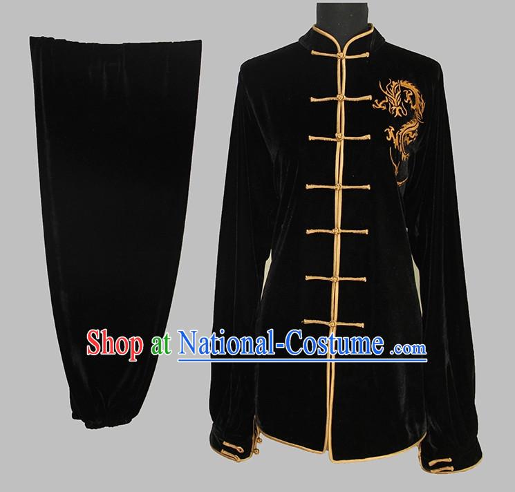 Dragon Embroidery Martial Arts Uniform Complete Set for Adults or Kids