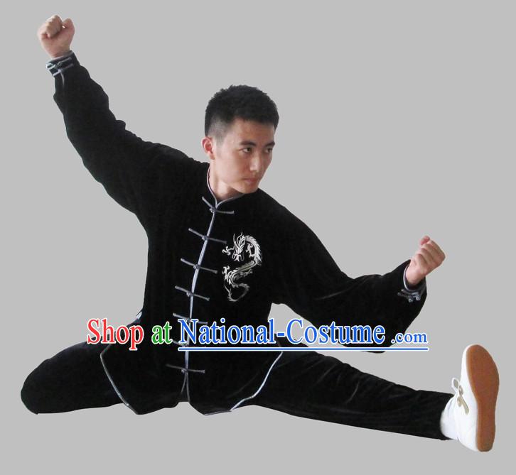 Dragon Embroidery Martial Arts Uniform Complete Set for Adults or Kids