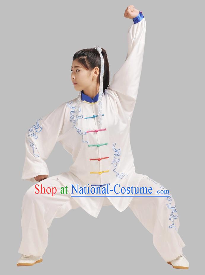 Rainbow Handmade Fabric Buttons Embroidered Martial Arts Competition Uniforms