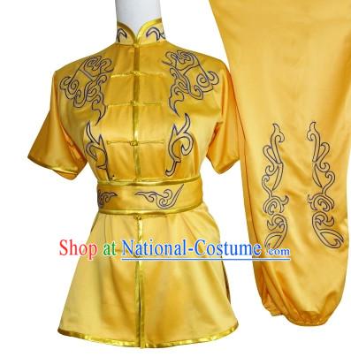 Short Sleeves Embroidered Martial Arts Suit