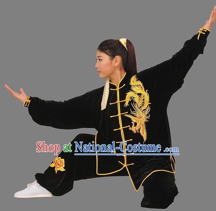 Top Phoenix Embroidered Tai Chi Competition Championship Suit