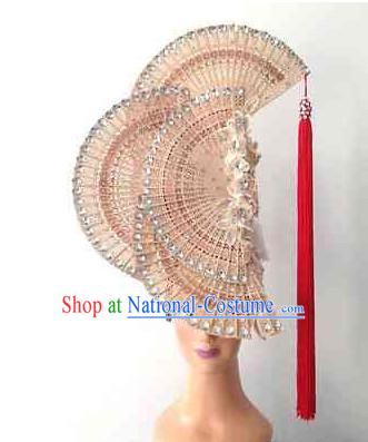 Profesional Stage Performance Fans Shape Hat