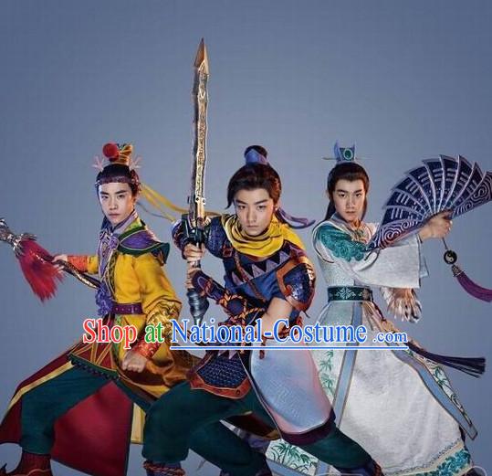 Asian Fashion Traditional Chinese Knight Fan Costume for Men _the right one_