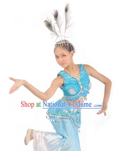 China Shop Chinese Peacock Dance Costumes Dancewear Complete Set for Women