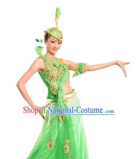 China Shop Chinese Peacock Dance Costumes Girls Dancewear for Women