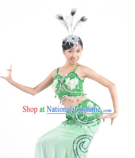 China Shop Chinese Peacock Dancing Costumes Girls Dancewear for Women