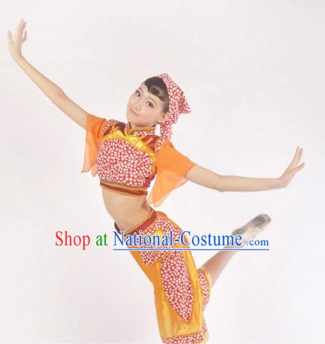 Custom Made Asian Folk Dance Costume Complete Set