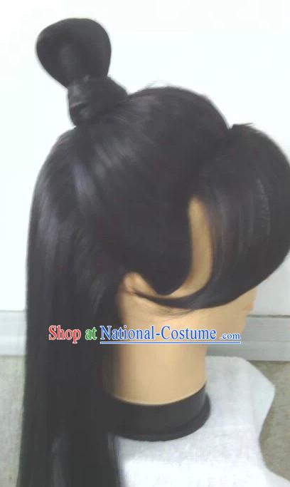 China Traditional Long Black Wig