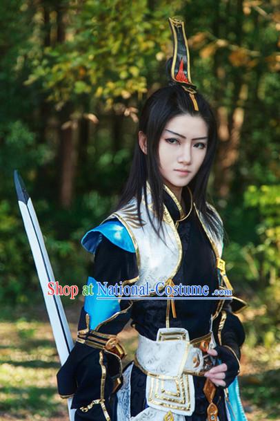 Chinese Cosplay General Warrior Costumes and Hat Complete Set