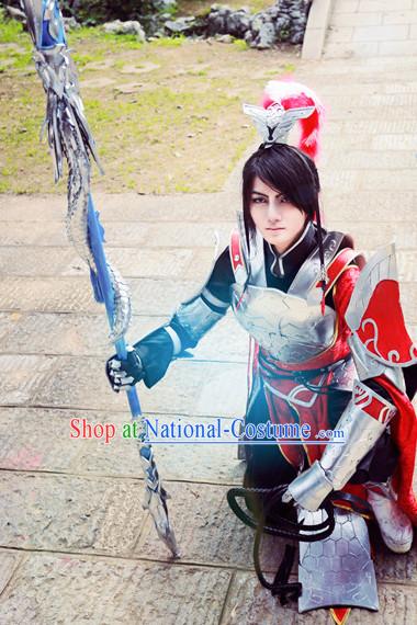 Chinese Cosplay General Warrior Costumes and Hat Complete Set