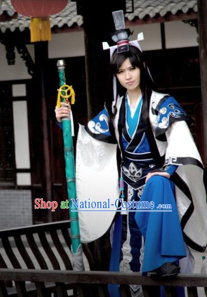 Chinese Costumes Traditional Clothing China Shop Asian Warrior Black Cosplay Costumes for Men