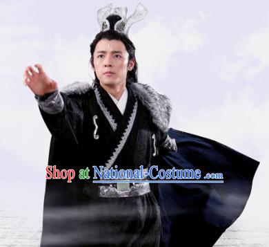 Black Chinese Prince Cosplay Costumes Asian Fashion Complete Set for Men