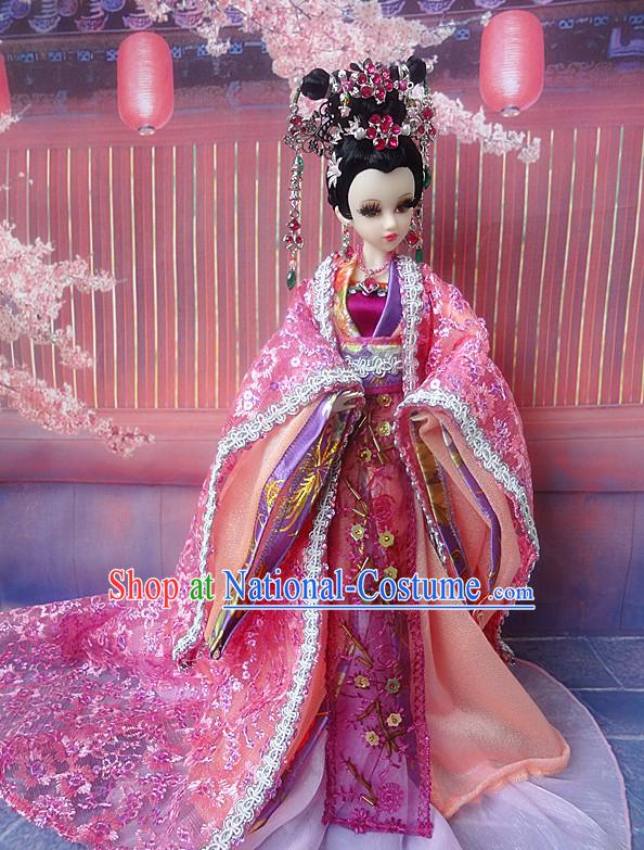 Asia Fashion China Civilization Chinese Princess Robe and Hair Accessories Complete Set